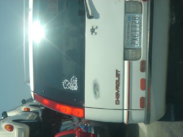 White Truck with Sticker