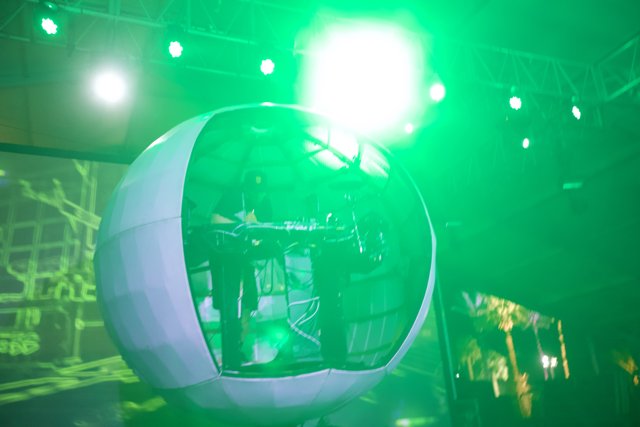 Green Light Illuminates Ball at Coachella Concert