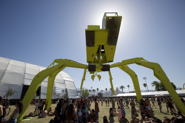 Giant Yellow Spider Takes Over Coachella