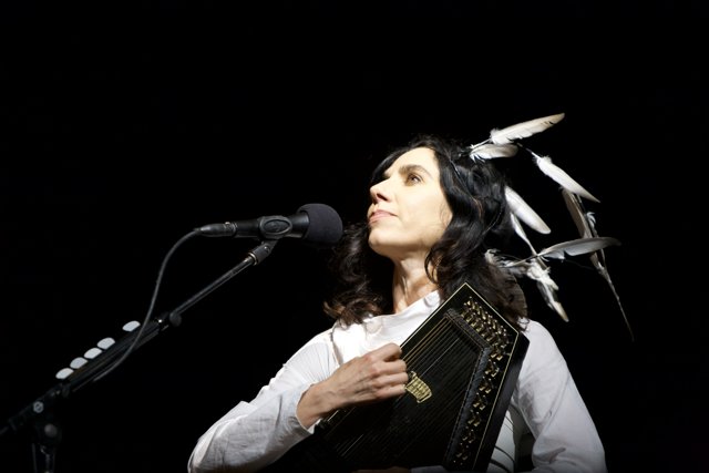 PJ Harvey Belts Out Tunes with Her Accordion