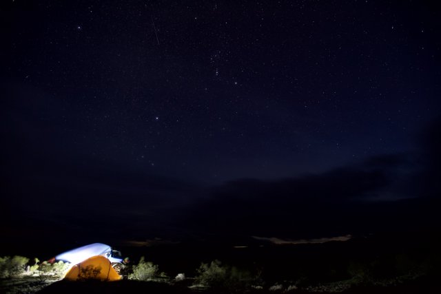 Camping under the Starry Night Sky