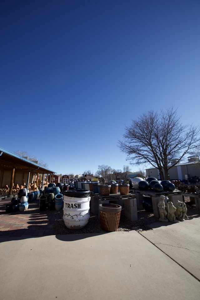 Garden Center Display with Ceramic Pottery and Planters
