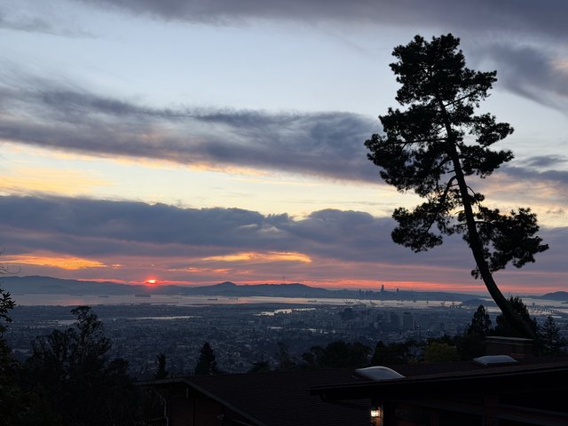 Sunset Over San Francisco Bay from Oakland Hills