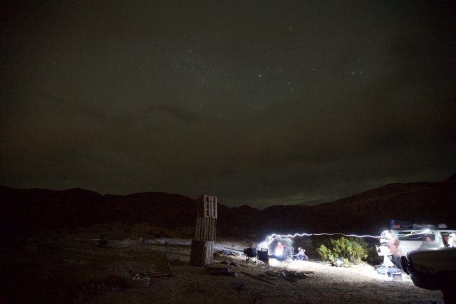 Nighttime Camping in the Majestic Desert
