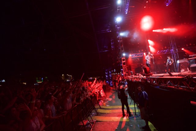 Indio Rocks with Concert Crowd in Red Lights