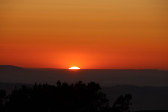 Last Light: Sun Sinking Behind Bay Area Hills