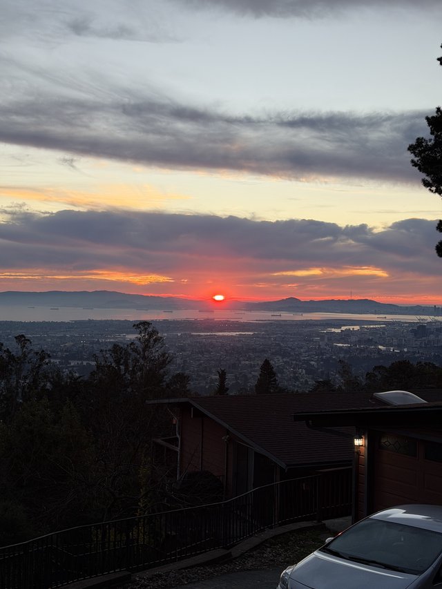 Sunset Over San Francisco Bay from Oakland Hills