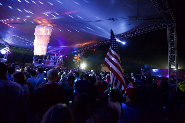 Patriotic Crowd at Coachella Concert
