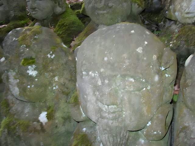 Stone Statues with Faces