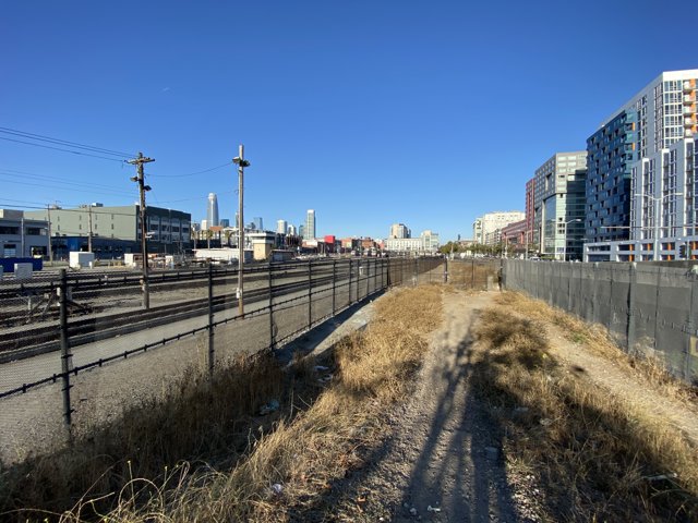 Urban Railway Fence Line
