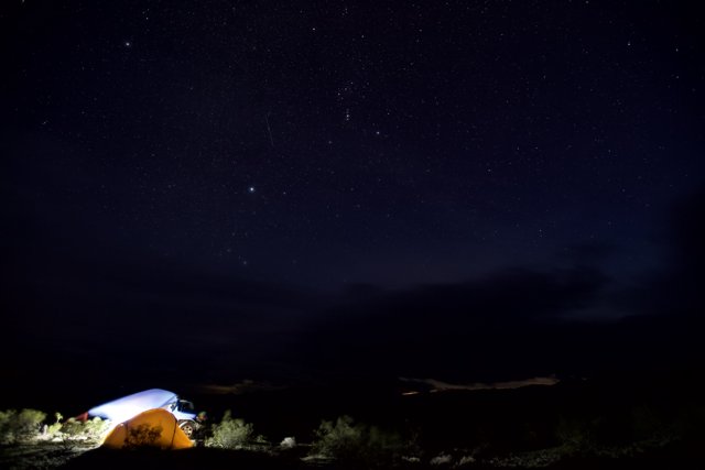 Mountain Tent Under a Starry Sky