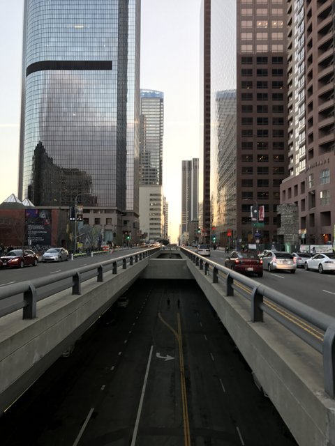 Urban Freeway in the Heart of Los Angeles