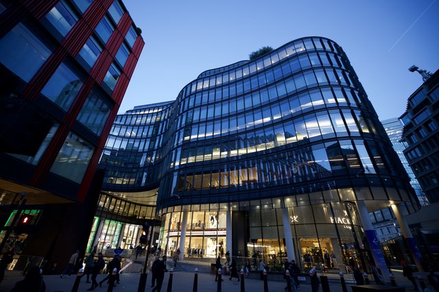 Modern Glass Architecture at Dusk in London