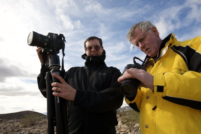 Yellow-Jacketed Photographers Take in the Jtree Scenery