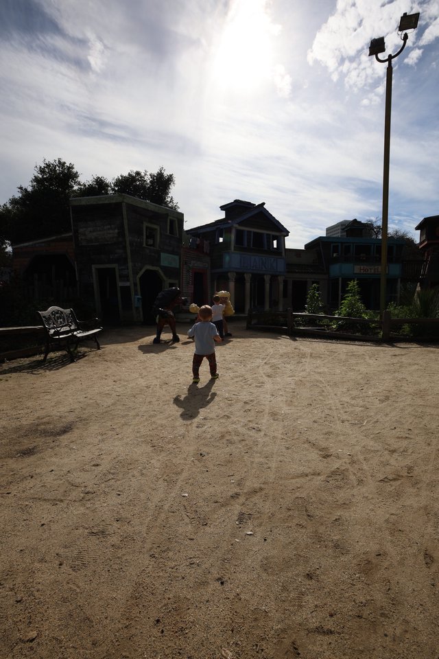 Children Playing in Old West Themed Play Area