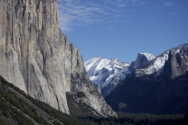 El Capitan and Half Dome in Winter