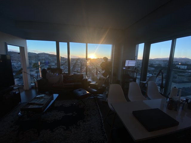 Sunset View from the Penthouse Living Room