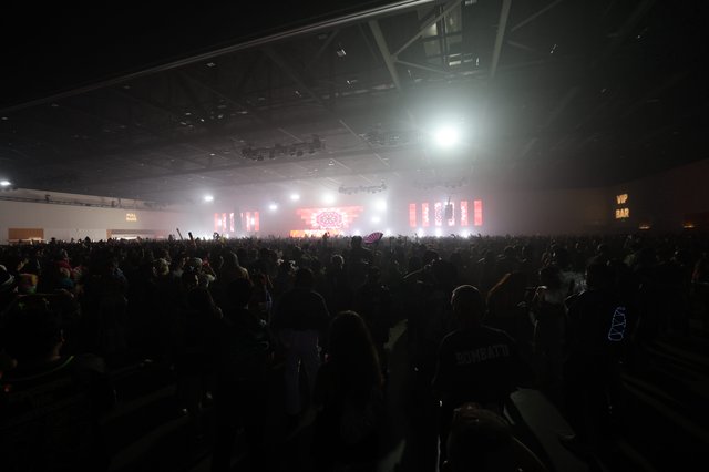 Massive Crowd Surges Toward Glowing EDM Festival Stage