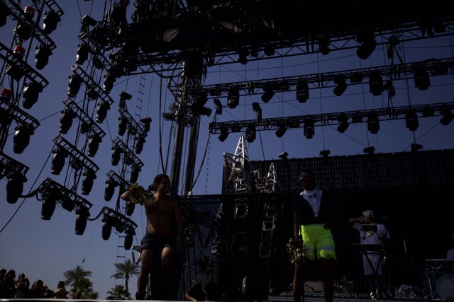 Stage Lights Up at Coachella Music Festival