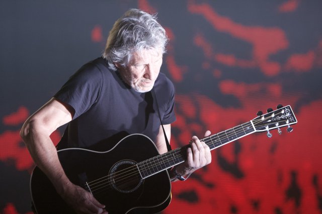 Roger Waters Shreds on His Guitar during The Wall Concert in London
