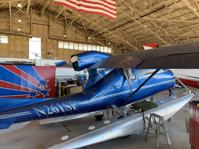 Blue Beauty in the Hangar