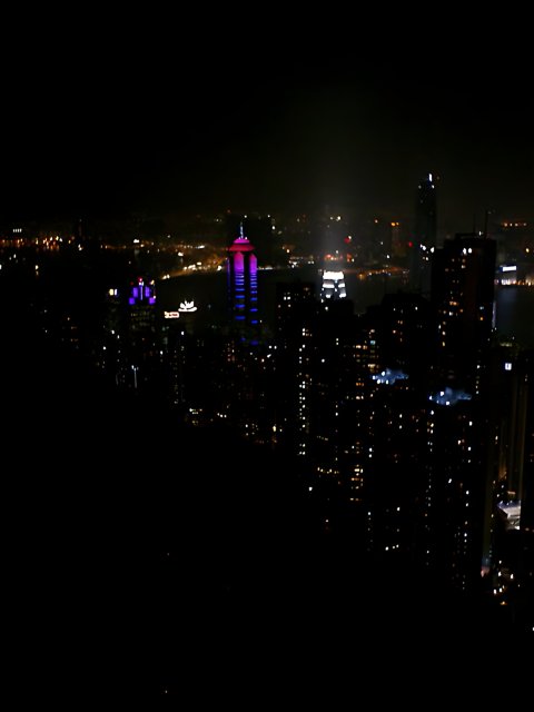 Hong Kong City Shines Bright at Night