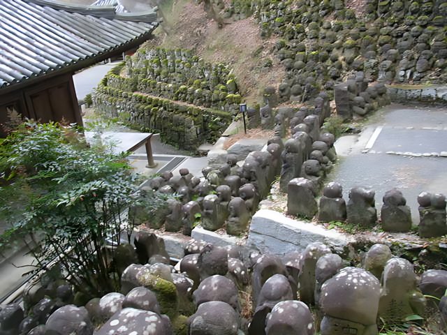 Stone Wall with Statues at Kyoto City Hall
