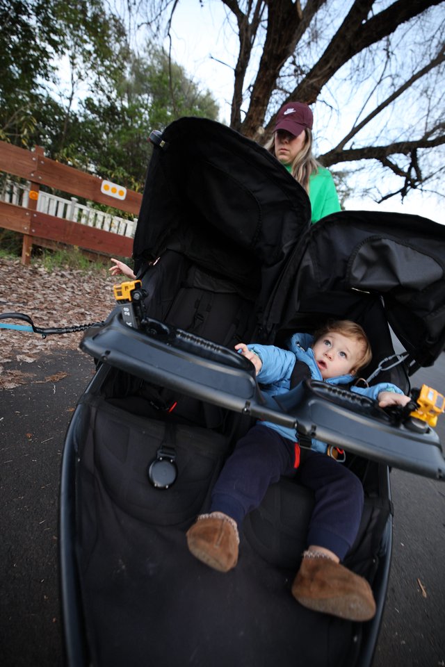 Mother and Child on Park Trail Outing