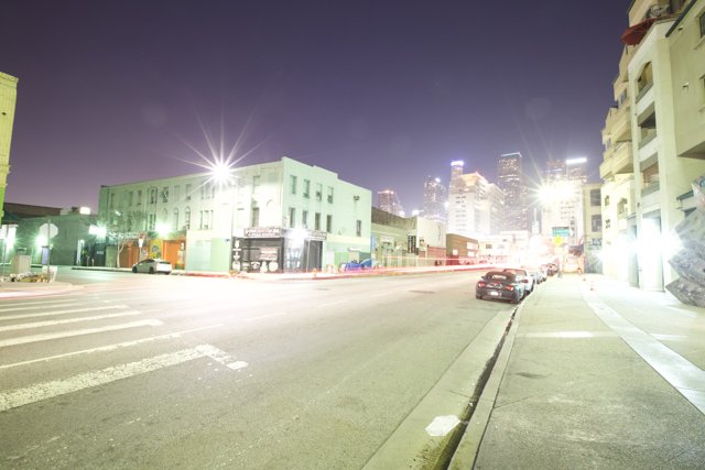 Nighttime Drive through Urban Metropolis