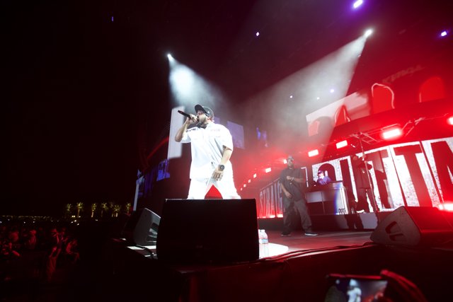 MC Ren electrifying the crowd at Coachella 2016