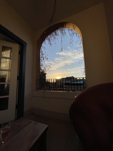 Sunset View Through Archway in Santa Fe
