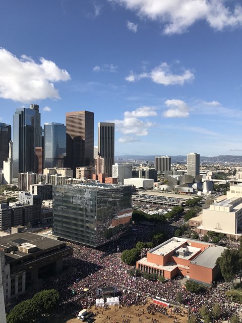 Aerial View of Downtown LA