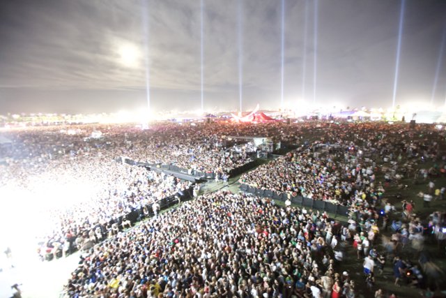 Energetic Crowd Rocks Coachella at Night