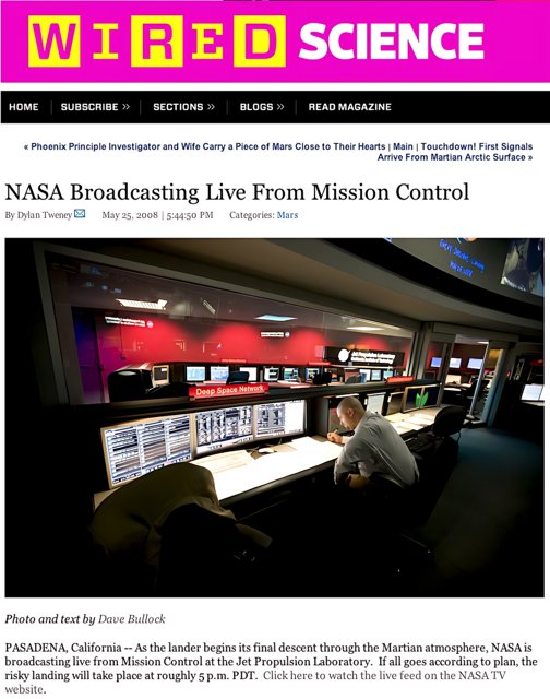 Wired Science: NASA Live from Mission Control