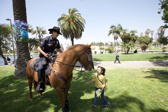 Horse-riding Police Officer on Patrol