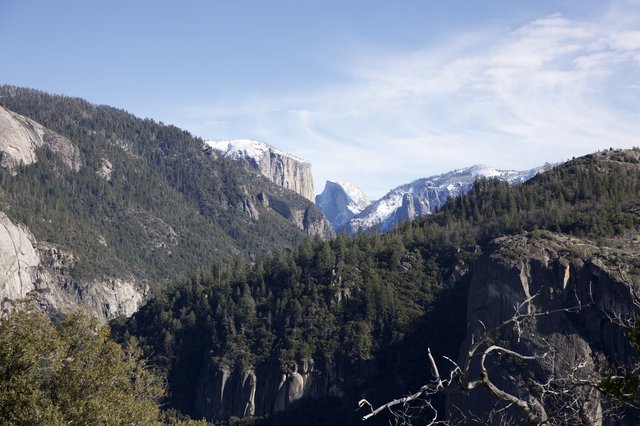 Yosemite Valley Vista with Snow-Capped Half Dome