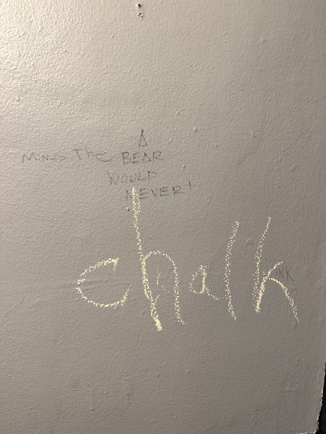 Hand-Drawn Graffiti Message on Textured Wall
