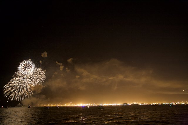 Explosive Fireworks Display over the San Diego Skyline