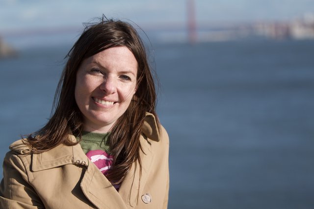 Smiling Woman at San Francisco Bay Waterfront
