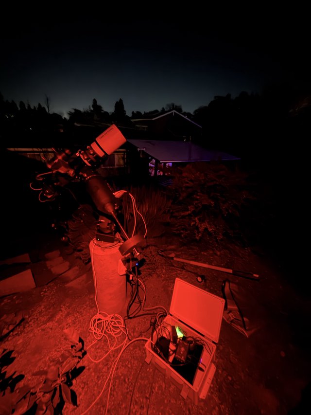 Backyard Astrophotography Setup at Dawn