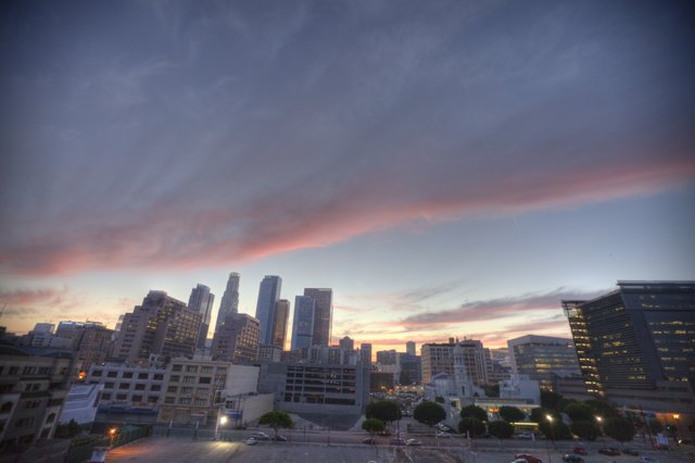 Pink Sunset Skyscrapers