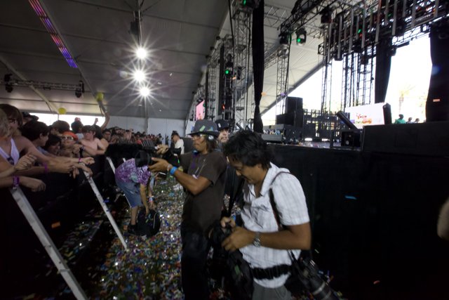 Confetti-filled Crowd at Coachella Concert
