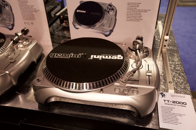 The Sleek Turntable with a Silver Cover