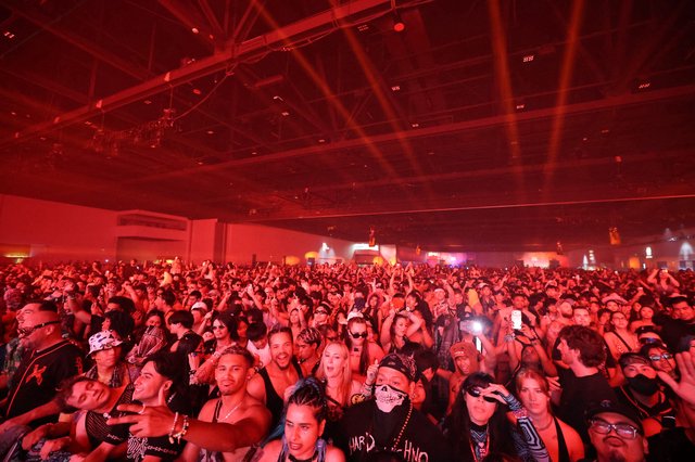 Massive Red-Lit Crowd at Wobbleland 2026 Festival