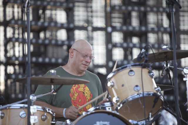 Bald Drummer Rocks the Stage