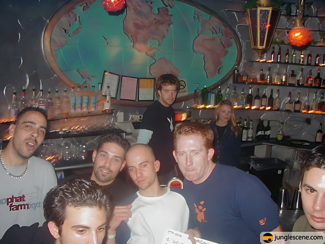 Group of men enjoying a night out at the bar