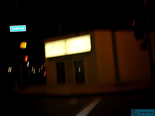 Blurry Nighttime Building