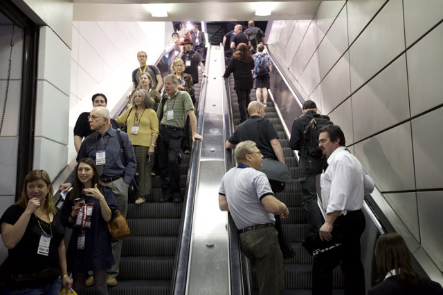 Walking down the Staircase at the 2009 NAMM Convention