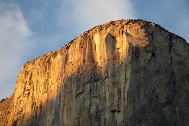 Golden Sunset Light on El Capitan's Granite Face