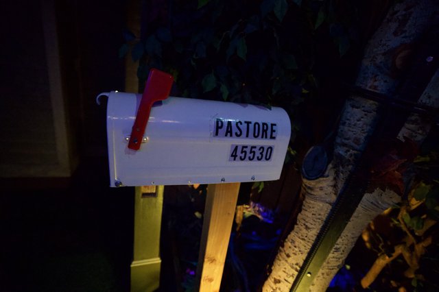 White Mailbox Under Moody Night Lighting at Pastore 45530